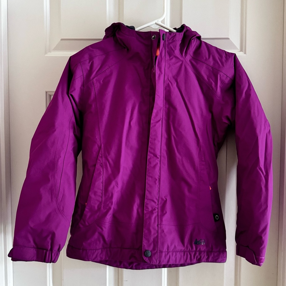 REI girls winter coat with fleece lining